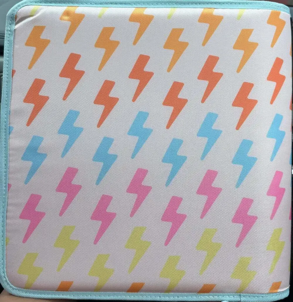 Lightning Bolt Pattern Zippered Binder/Organizer